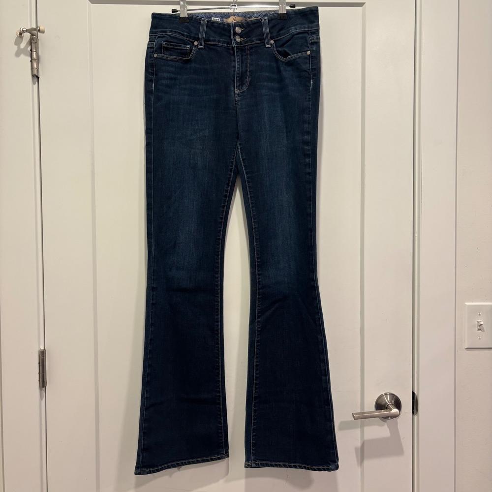 Paige Hidden Hills Bootcut Jeans Dark Wash Indigo Blue Size 30